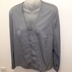 Nife Bluska Polka Dot Top Shirt Blouse Grey Blue size 40 large